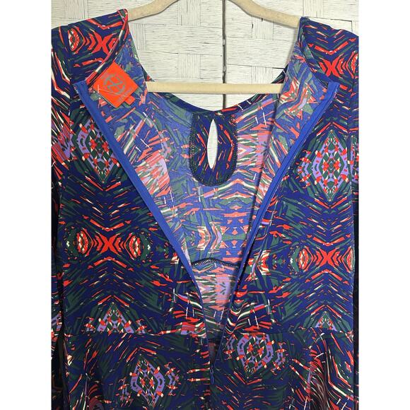 Tracy Negoshian women’s dress fit & flare long sleeve colorful feminine modern - Picture 3 of 11